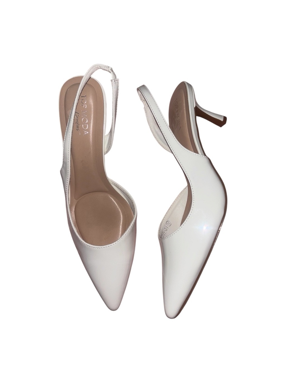 🤍New Top Moda White Patent Heels Women’s Size 10🤍